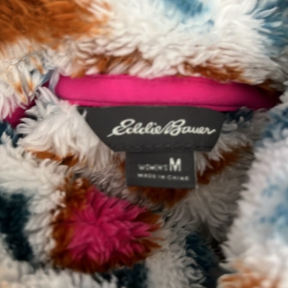 Eddie Bauer Fleece Pullover Size M Cozy Aztec Pattern Winter Casual - Picture 8 of 12